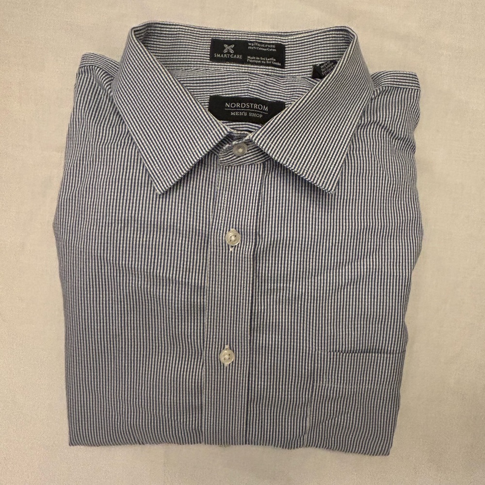 Nordstrom Men's Black and White Pinstripe Dress Shirt